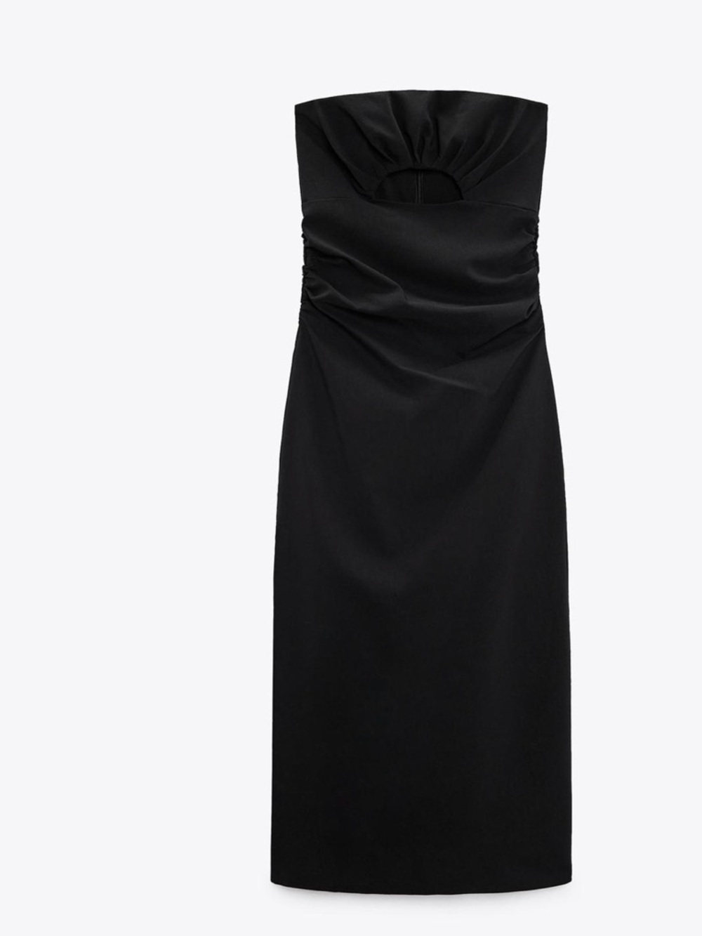 Zara Strapless Black Midi Dress